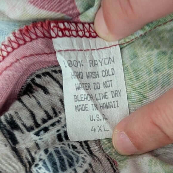 Vintage Hilo Hattie Midi Dress Womens Size 4XL Red Hawaiian Floral Sleeveless - Picture 6 of 9